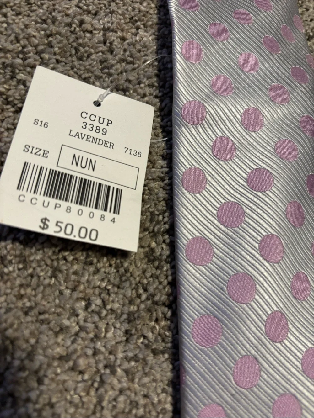 Light lavendar Polka Dot Men's Tie - Unbranded